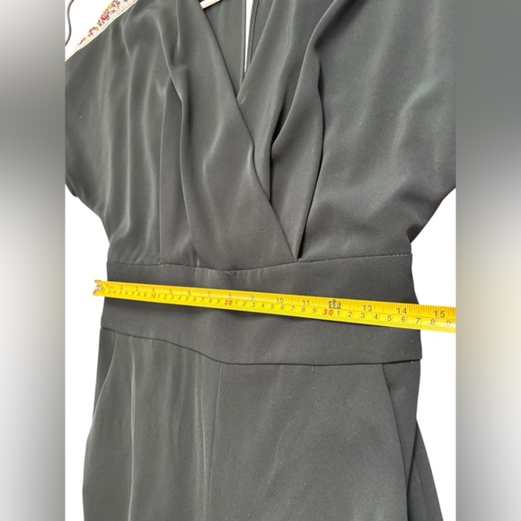 ZARA WOMAN BLACK LONG JUMPSUIT WITH BEADED SHOULDER STRIPE 8209/733/529 Small - Picture 11 of 15